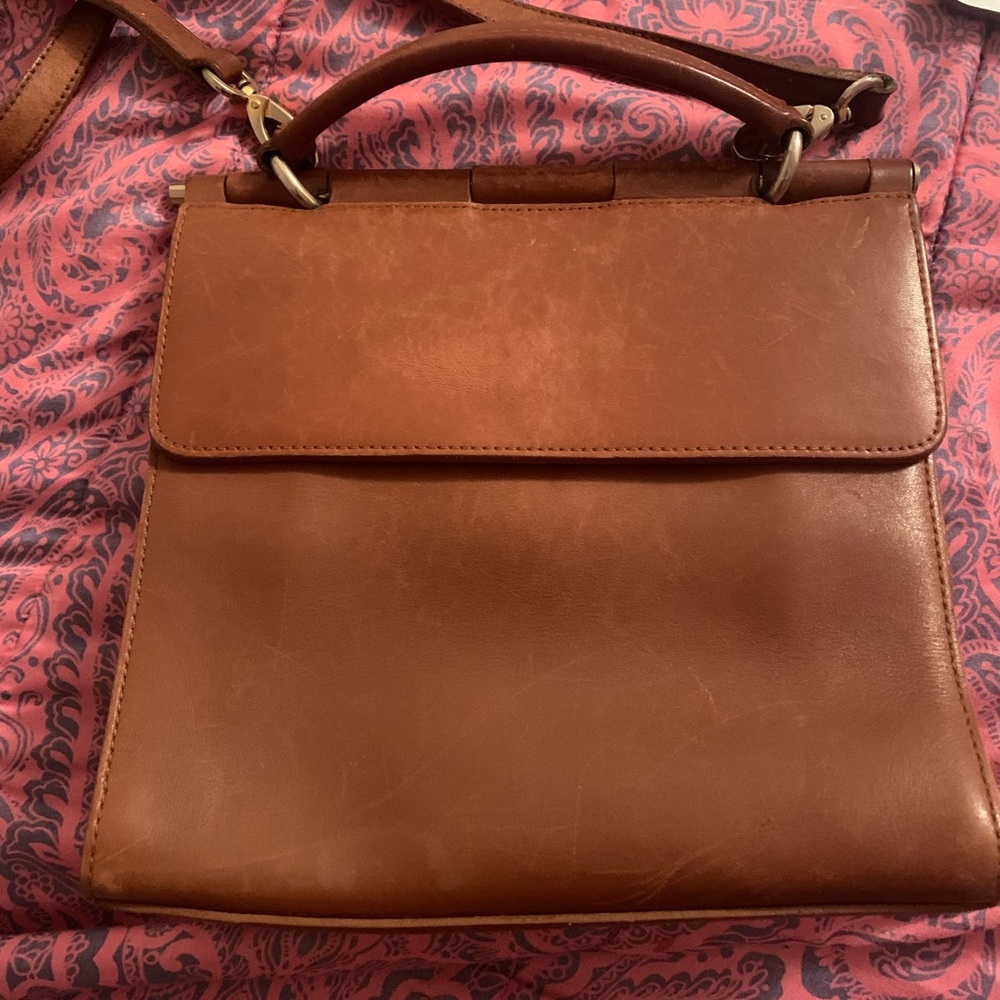 Georgetown Leather Design VINTAGE 90s Genuine Leather Brown Shoulder Bag